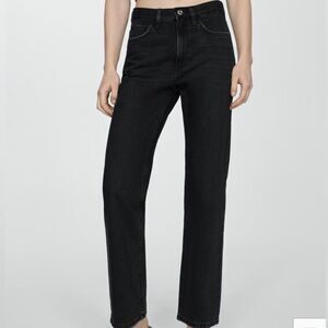 NWT MNG Black Straight Mid Rise Jeans